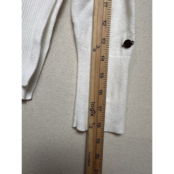 Calia Women's Pointelle Long Sleeve in Creamy White Sz M Boxy Side Slits Cropped - Picture 12 of 15